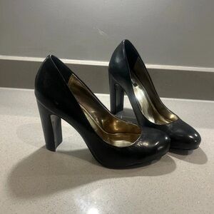 Classic Black High Heel Pumps with Gold Interior